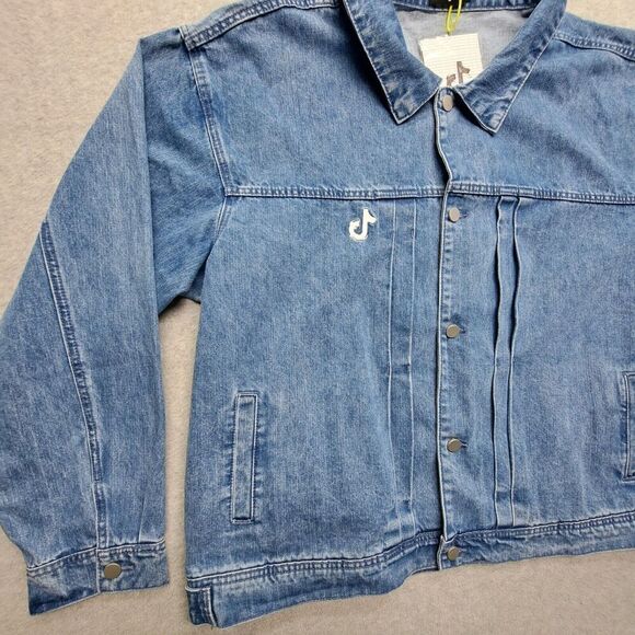 TikTok Men's Denim Jacket 4XL Blue - Picture 4 of 12